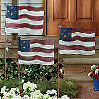 Rustic Metal Painted Flag Yard Stakes
