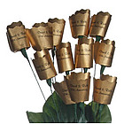 One Dozen Personalized Gold Paper Roses