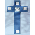 Confirmation Blue Glass Wall Cross