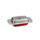 Red Enameled Butter Dish