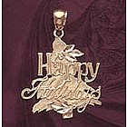 14k Gold Happy Holidays Charm / Pendant
