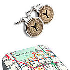 Silver New York City Subway Token Cufflinks