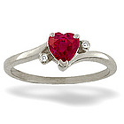 14K Genuine Ruby And Diamond Ring
