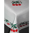 Square Linen Tablecloth with Cherries