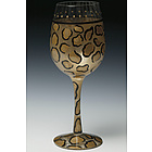 Leopard Hand Painted Wine Glass