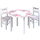 Handpainted White Spindle Round Table & Chair Set