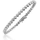 Round Swarovski Crystal and Sterling Silver Tennis Bracelet