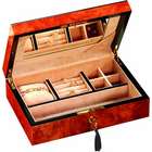 Maple Burl Wood Locking Jewelry Box