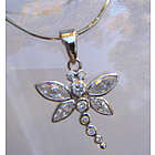 Dragonfly CZ Sterling Silver Necklace
