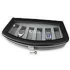 Sophisticated Black Leather 6-Watch Case