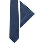 Mini Polkadot Pattern Printed Silk Tie & Pocket Square