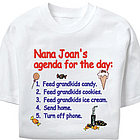 Personalized Grandmas Agenda T-shirt
