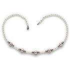 White and Pink Pearl with Oxidized Silver Beads Necklace