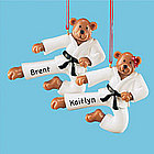 Personalized Karate Bear Ornament
