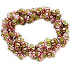 Pink and Bronze Pearls with Peridot Bracelet