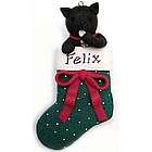 Personalized Cat in Stocking Christmas Ornament