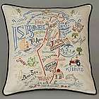 Hand Embroidered Israel Accent Pillow
