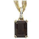 14kt Gold Smokey Topaz and Diamond Pendant