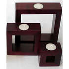Mango Wood Nesting Candle Holder Set