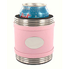 Personalized Pink Leather Can Koozie