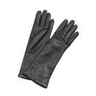 Women's Cashmere Lined Black Italian Leather Long Gloves