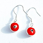 Evil Eye Silver Kabbalah Earrings