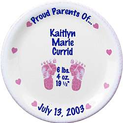 Personalized Girl's Birth Plate
