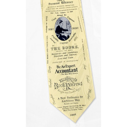 Accountant Bookkeeping Off White Silk Tie