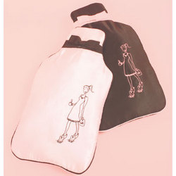 Amelie Sleepy Girl Embroidered Satin Hot Water Bottle Cover