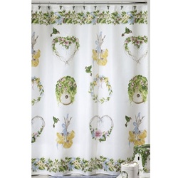 Hummingbird Wreath Multi Fabric Shower Curtain
