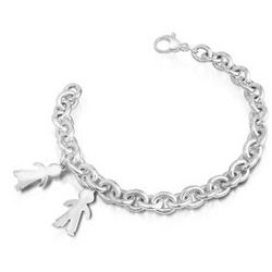 Sterling Silver Children Charms Chain Bracelet
