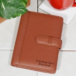Engraved Tan Leather Brag Book Photo Album
