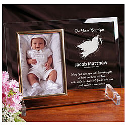 For My Baptism Beveled Glass Picture Frame