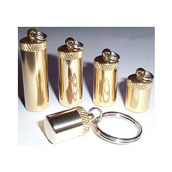 Brass Pill Container with Key Ring Cap - Series 550