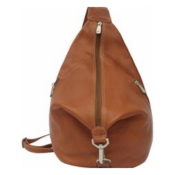 Three-Zip Leather Hobo Sling