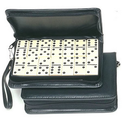 Domino Set in Black Zippered Carry Case