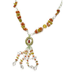 Agate and Jade Beaded Necklace