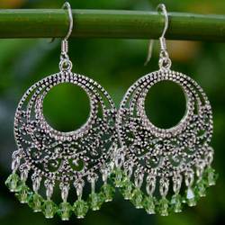 'Moroccan Mint' Sterling Silver Chandelier Earrings