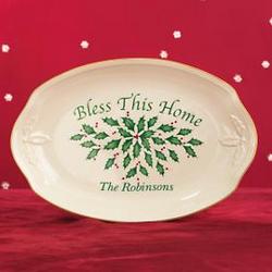 Personalized Holiday Bless This Home Tray