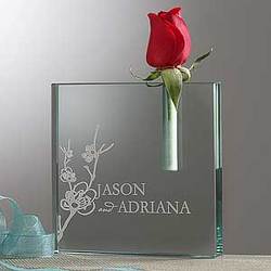 Our Love Blooms Personalized Bud Vase