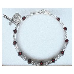 Youth January Birthstone Rosary Bracelet