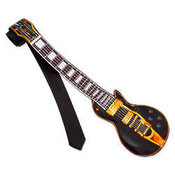 Les Paul Black Beauty Shaped Black Silk Tie