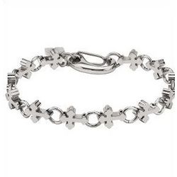 Stainless Steel Circle & Cross Men's Bracelet