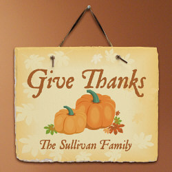 Give Thanks Personalized Slate Plaque