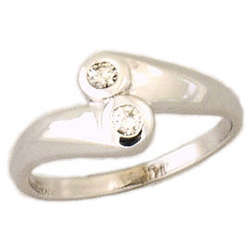 Diamond Wrap Around Ring 14K White Gold