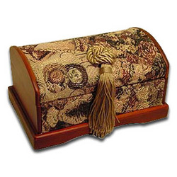 Victoria Fabric Luxurious Musical Jewelry Chest