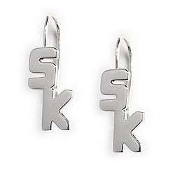 Sterling Silver Initial Earrings
