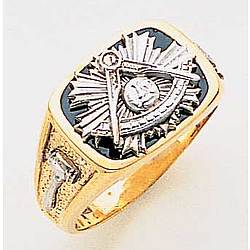 14K Two-Tone Goldline Masonic Past Masters Ring
