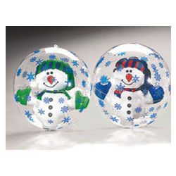 Snowflake Beach Ball with Inflatable Snowman Set