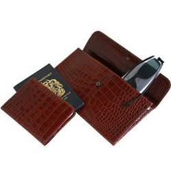Leather Travel Wallet & Passport Cover Set